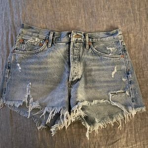 Agolde Parker Distressed Denim Shorts (Swapmeet)